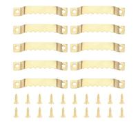 Cadre Photo en dents de scie métal, 10 pièces, cintre suspendu for murale, peinture à l'huile, crochets miroir avec vis 52x8mm pour Fixation Cadres Photos Miroirs Œuvres art(10pcs Gold)