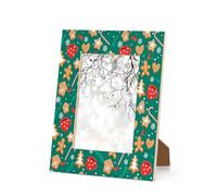 Cadre photo en forme de bonhomme en pain d'épice de 10,2 x 15,2 cm pour décoration murale, décoration de table, décoration de Noël, cadeaux pour homme et femme