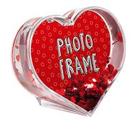 Cadre photo en forme de cœur - Confettis - Cadeau de Saint-Valentin - Cadeau de mariage pour elle ou lui - Cadeau pour toutes les occasions - 9,5 x 8,5 x 3,4 cm