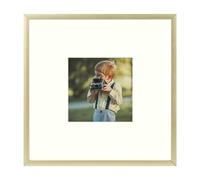 Cadre photo en m tal Frametory 8x8 - Moulure fine en aluminium - Cadre photo avec passe-partout couleur ivoire pour d coration murale 4x4 - Cheva