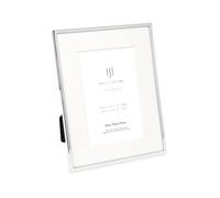 Cadre photo en métal argenté Isaac Jacobs 6x8 (avec passe-partout 4x6) Cadre photo classique en métal conçu pour une utilisation sur table ou à s