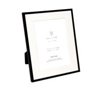 Cadre photo en métal noir Isaac Jacobs 7x9 (5x7) avec passe-partout. Cadre photo classique en métal conçu pour une utilisation sur table ou à sus