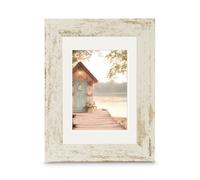 Cadre photo - Cottage - Plastique - 10 x 15 cm - Blanc cassé effet vieilli