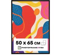 Cadre photo en plastique - LEVYS - 50x65 cm - Noir mat - Verre acrylique incassable - Montage mural