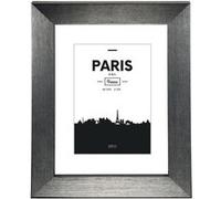 Cadre photo - PARIS - 40 x 50 cm - Effet alu brossé - Crochet pour charge lourde