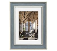 Cadre photo en plastique "Rustic", gris-bleu, 10 x 15 cm