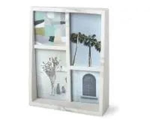 Cadre photo en résine effet marbre 4 vues Edge - UMBRA