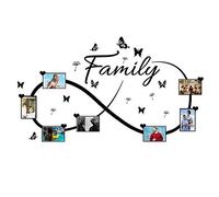 Cadre photo famille... Stickers muraux pour phrases - approprié pour la chambre à coucher de salon, la maison et d'autres endroits - stickers muraux en vinyle amovibles - noir 128 * 72cm