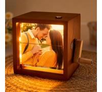 Cadre Photo Flipbook Personnalisé Cadeau Saint Valentin pour Homme Femme Boîte Flip Book Album Photo Mécanique Idée Cadeau Anniversaire pour Couple Machine a Film Manivelle