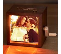 Cadre Photo Flipbook Personnalisé Cadeau Saint Valentin pour Homme Femme Boîte Flip Book Album Photo Mécanique Idée Cadeau Anniversaire pour Couple Machine a Film Manivelle