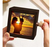 Cadre photo Flipbook personnalisé fait à la main avec lumière, boîte d'animation à manivelle en bois personnalisé, cadeau créatif pour couples, famille, fête des mères, fête des pères