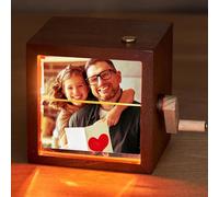 Cadre Photo Flipbook Personnalisé, Machine a Film Manivelle Photo Boîte Flip Book Album Photo Mécanique pour Hommes, Femmes, Couples, Cadeau Personnalisé pour Anniversaire, Noël, Saint-Valentin