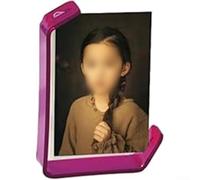 Cadre photo flottant double face en acrylique pour affichage de table, avec un design moderne en forme de L qui sécurise les photos et prend en charge plusieurs options d'orientation (rouge)