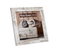 Cadre photo - Format photo 20x20cm - Cadre 25x25cm - Bois - Blanc - Vintage