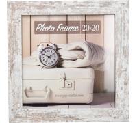 ZEP Cadre photo 25 x 25 cm pour photo 20 x 20 cm bois blanc vintage