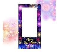 Cadre photo - Gadget à paillettes pour décoration sur le thème du Nouvel An | Cadre photo 2026 | Pour famille, amis, studios, fête, intérieur, vacances, Nouvel An