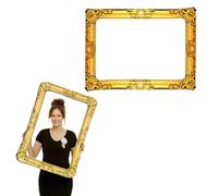 Cadre photo gonflable doré (60 cm x 80 cm) - Grand accessoire fantaisie pour photomaton pour fêtes, événements, mariages et célébrations