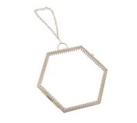 Cadre photo hexagonal en laiton avec double face en verre pressé pour décoration artistique et décoration d'intérieur en verre transparent