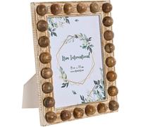 Cadre photo Home ESPRIT Blanc Marron Cristal Bois de mangue 21 x 3 x 26 cm