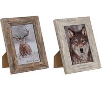 Cadre photo Home ESPRIT Blanc naturel cristal polystyrène Scandinave 14,5 x 2 x 20 cm (2 pièces)