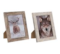 Cadre photo Home ESPRIT Blanc naturel cristal polystyrène Scandinave 19,5 x 2 x 24,5 cm (2 pièces)
