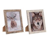 Cadre photo Home ESPRIT blanc naturel cristal polystyrène scandinave 24,6 x 2 x 29,6 cm (2 pièces)