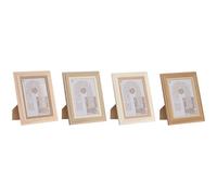 Cadre photo Home ESPRIT Coloré Aluminium Cristal Bois MDF Scandi 16 x 2,8 x 21 cm (4 pièces)