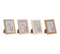 Cadre photo Home ESPRIT Coloré Cristal Bois MDF Scandinave 13 x 2,8 x 18 cm (4 pièces)