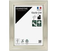 Cadre photo Julia blanc doré 13x18 cm CEANOTHE en résine recyclée Verre acrylique Incassable - Fabriqué en France Blanc doré G