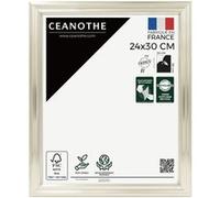 Cadre photo Julia blanc doré 24x30 cm CEANOTHE en résine recyclée Verre acrylique Incassable - Fabriqué en France Blanc doré G