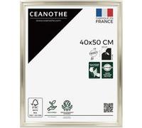 Cadre photo Julia blanc doré 40x50 cm CEANOTHE en résine recyclée Verre acrylique Incassable - Fabriqué en France Blanc doré G