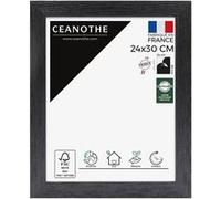 Ceanothe Cadre Photo 24x30 cm Noir Bois FSC Décoratif ConvientA4 Collection Karma Verre Acrylique Incassable Fabriqué en France