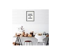 Cadre Photo Keep calm and cook 30x40cm avec Passe Partout Tableau Bois Verre (NOIR)