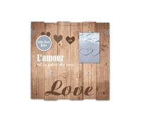 Cadre photo - L'amour est la poésie des sens - 35 x 35 cm - Bois - Romantique - 3 Pinces