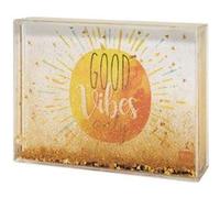 Legami – Cadre photo 16x11 cm PC & liquide, paillettes Yellow Glitter, photo remplaçable incluse