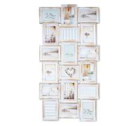 Cadre photo levandeo blanc pour 18 photos de 10 x 15 cm - De style baroque antique et nostalgique - Vis incluses Gold/Kupfer Gewischt