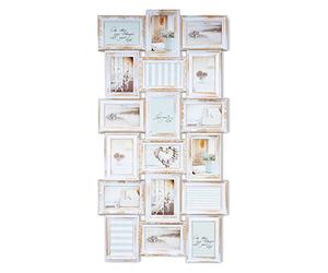 Cadre photo levandeo blanc pour 18 photos de 10 x 15 cm - De style baroque antique et nostalgique - Vis incluses Gold/Kupfer Gewischt