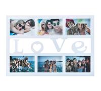 Cadre photo - Love - 6 photos - Blanc - Bois - Mixte