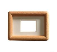 Cadre photo magnétique en bois conçu pour les mini cartes et photos, offre une fixation pour les surfaces métalliques et les options de placement de bureau (couleur teck de 7,6 cm)