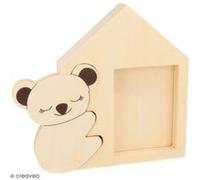 Cadre photo Maison et Koala en bois - 19,5 x 18 cm Bois G