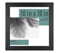 Cadre photo MCS Studio Gallery 10x10, noir, imitation bois, suspendre au mur et chevalet pour pr sentation sur le dessus du meuble, cadre photo