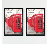 Cadre photo MCS Trendsetter 12x18, noir brillant, suspendre au mur, vertical ou horizontal, pour photos, affiches et impressions d'art (lot de