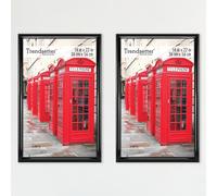 Cadre photo MCS Trendsetter 14x22, noir brillant, suspendre au mur, vertical ou horizontal, pour photos, affiches et impressions d'art (lot de 2)