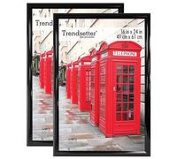 Cadre photo MCS Trendsetter 16x24, noir brillant, suspendre au mur, vertical ou horizontal, pour photos, affiches et impressions d'art (lot de 2)