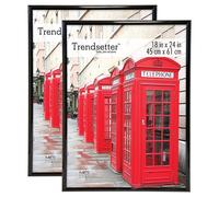 Cadre photo MCS Trendsetter 18 x 24 cm, noir brillant, suspendre au mur, vertical ou horizontal, pour photos, affiches et impressions d'art (lo