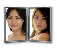 Cadre photo métallique ZEP double Klara 2 photos 7x10 cm argent brillant