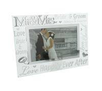 Cadre Photo Miroir Avec Lettres En Paillettes 6 X 4 Mr & Mrs