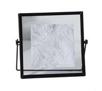 Cadre photo moderne en métal avec double face en verre acrylique - Design flottant pour la décoration de la maison et du bureau - 15 x 15 cm - 20 x 15 cm - 22,5 x 17,5 cm - Noir