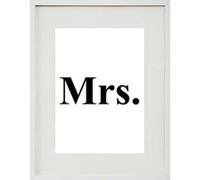 Cadre Photo Mr & Mrs 30x40cm avec Passe Partout Tableau Bois Verre (BLANC) BLANC G