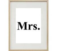 Cadre Photo Mr & Mrs 30x40cm avec Passe Partout Tableau Bois Verre (CHENE CLAIR) CHENE CLAIR G